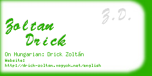 zoltan drick business card